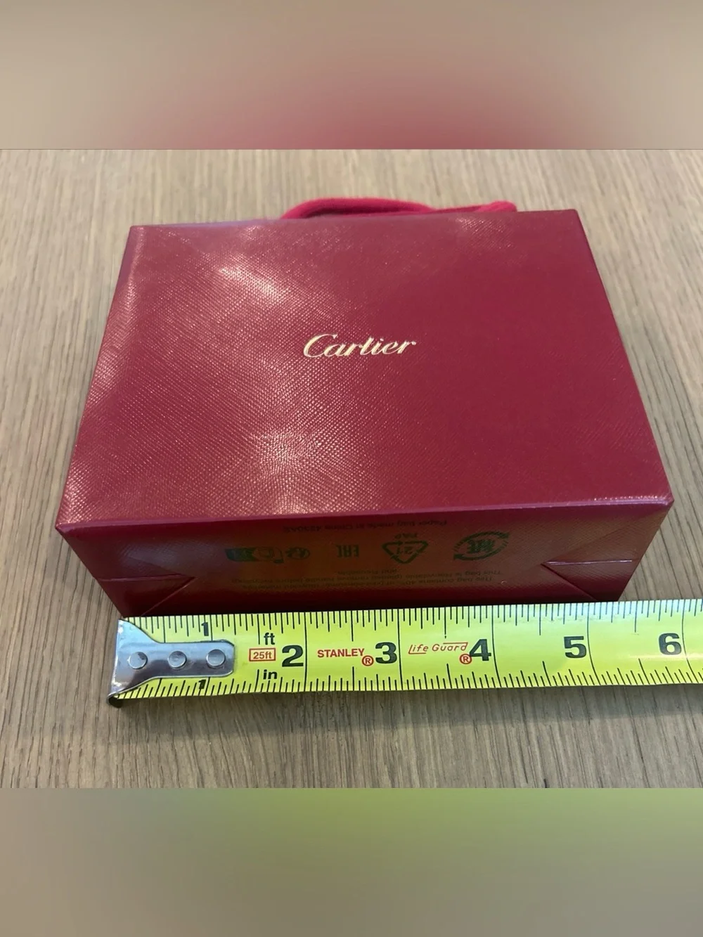 Cartier Shopping Bag Small 4.75”H x 5.5”W x 2”W